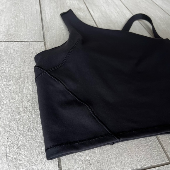 Lululemon Everlux Asymmetrical Tank Top Black Everlux Shelf Bra Sz 10 Athletic - Picture 4 of 13